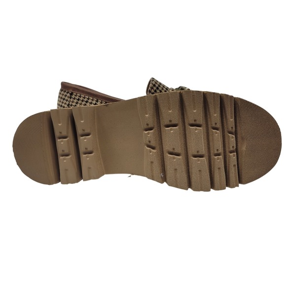 Hey Girl by Corkys Houndstooth Chain Link Lug Sole Loafers Brown Black Womens 9 - Picture 10 of 13